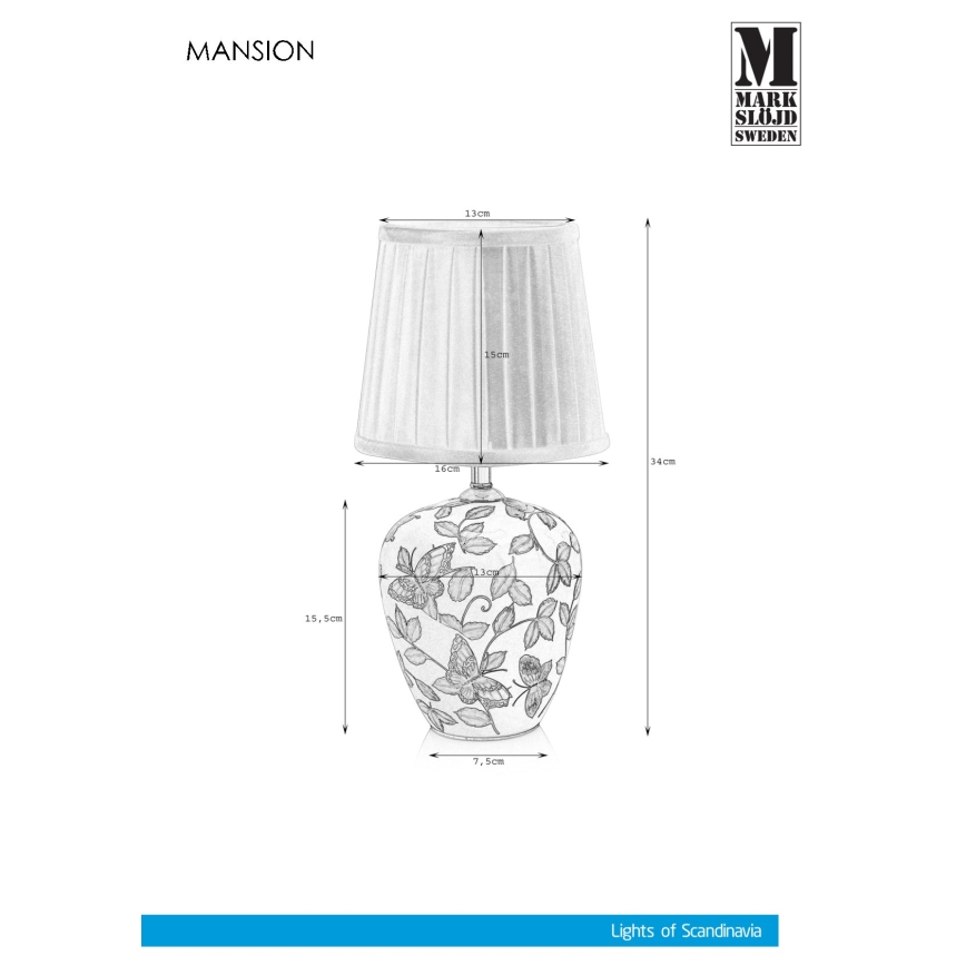 Markslöjd 107039 - Επιτραπέζια λάμπα MANSION 1xE14/40W/230V
