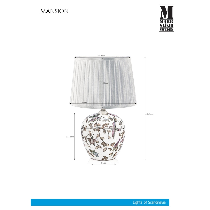Markslöjd 107040 - Επιτραπέζια λάμπα MANSION 1xE27/60W/230V