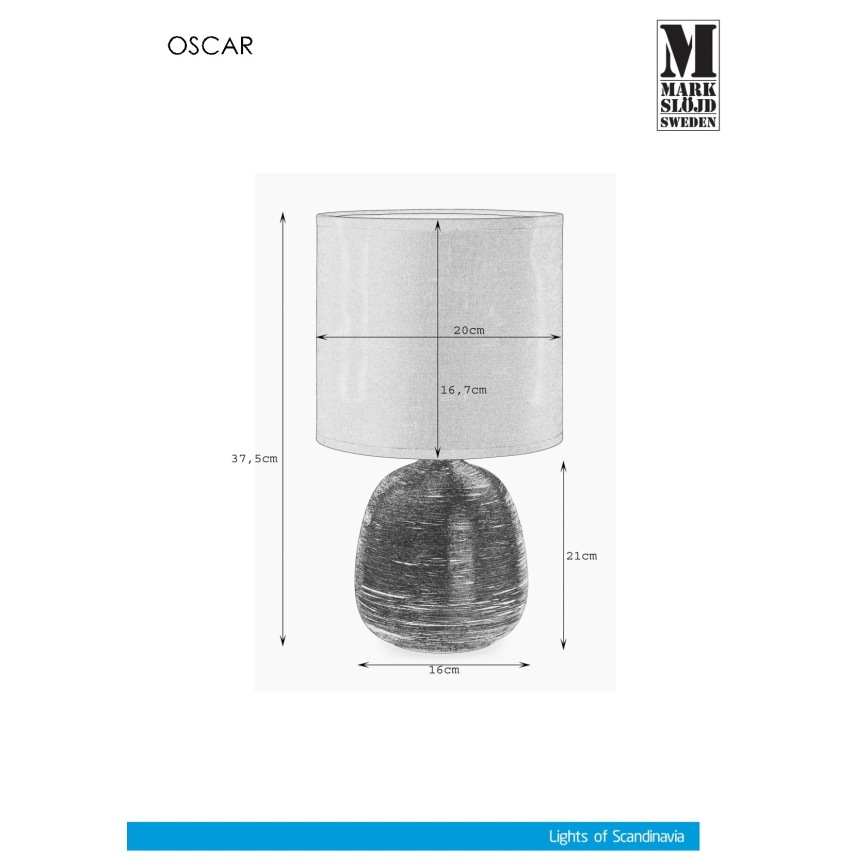 Markslöjd 107068 - Επιτραπέζια λάμπα OSCAR 1xE27/60W/230V