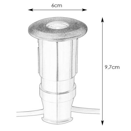 Markslöjd 107284 - LED εντοιχισμένο φωτιστικό εξωτερικού χώρου GARDEN24 LED/0,8W/24V IP44 μαύρο