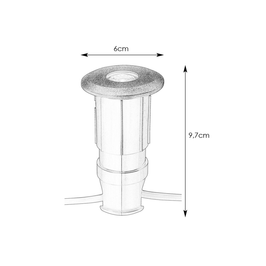 Markslöjd 107284 - LED εντοιχισμένο φωτιστικό εξωτερικού χώρου GARDEN24 LED/0,8W/24V IP44 μαύρο