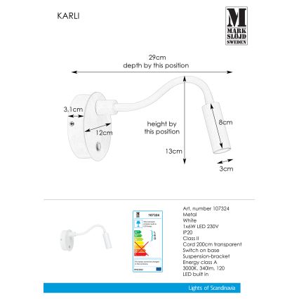 Markslöjd 107324 - Φως τοίχου LED KARLI LED/6W/230V