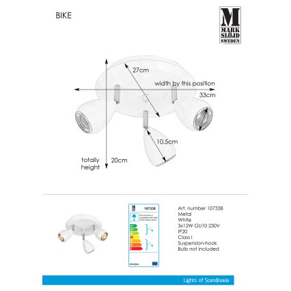 Markslöjd 107338 - Φωτιστικό σποτ BIKE 3xGU10/12W/230V