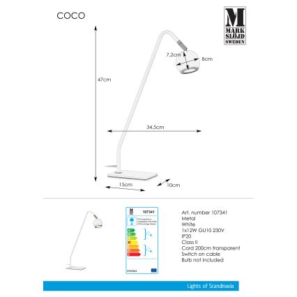 Markslöjd 107341 - Επιτραπέζια λάμπα COCO 1xGU10/12W/230V