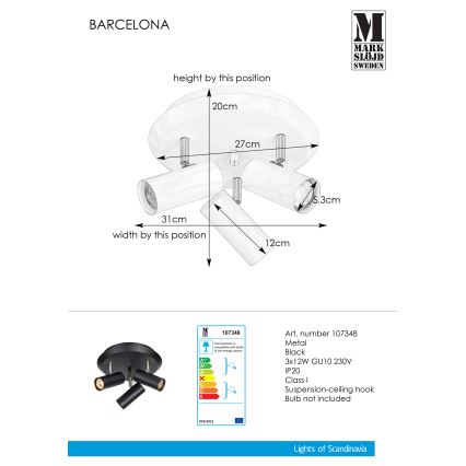 Markslöjd 107348 - Φωτιστικό σποτ BARCELONA 3xGU10/12W/230V