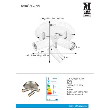 Markslöjd 107350 - Φωτιστικό σποτ BARCELONA 3xGU10/12W/230V