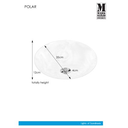 Markslöjd 107360 - Φωτιστικό οροφής POLAR 2xE14/40W/230V διάμετρος 35 cm