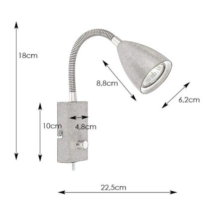 Markslöjd 107409 - Ρυθμιζόμενο φωτιστικό τοίχου CIRO 1xGU10/7W/230V