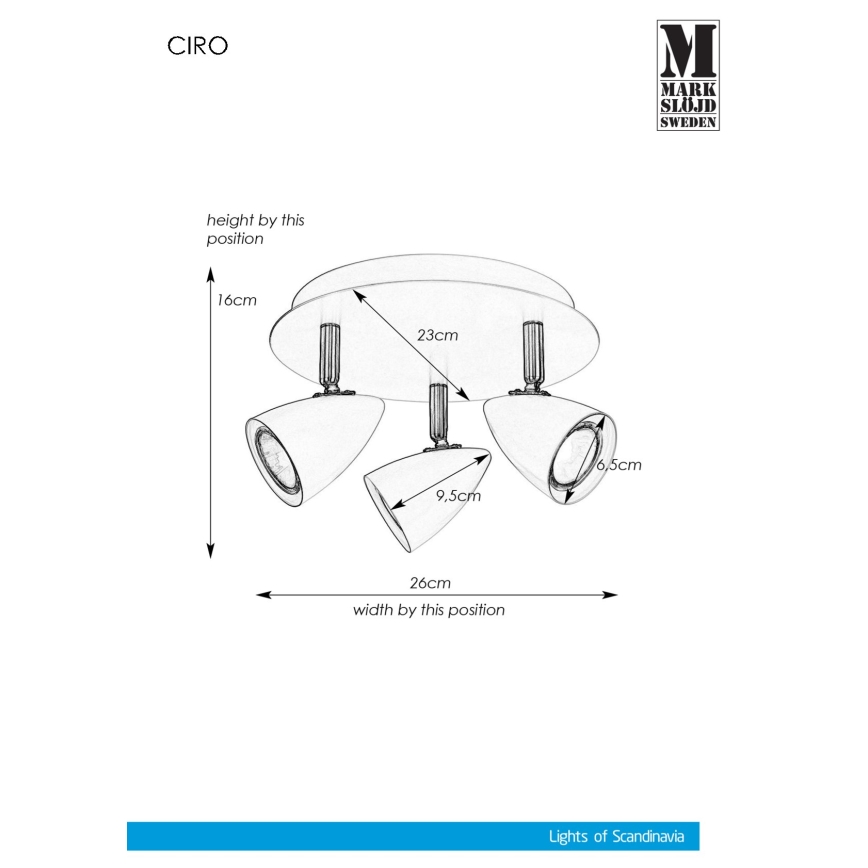 Markslöjd 107412 - Φωτιστικό σποτ CIRO 3xGU10/35W/230V