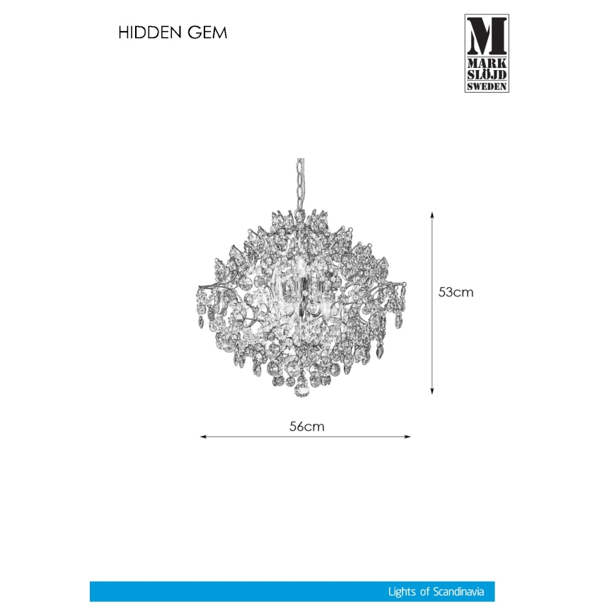 Markslöjd 107415 - Κρυστάλλινο πολύφωτο με αλυσίδα HIDDEN 6xE14/40W/230V