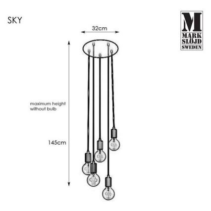 Markslöjd 107467 - Πολύφωτο σε σχοινί SKY 5xE27/60W/230V