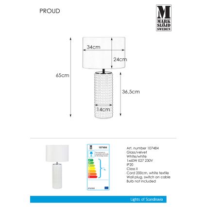 Markslöjd 107484 - Επιτραπέζια λάμπα PROUD 1xE27/60W/230V