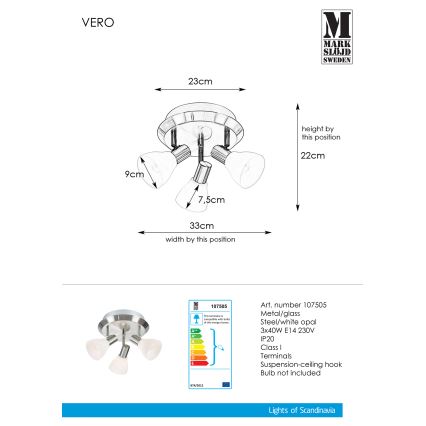 Markslöjd 107505 - Φωτιστικό σποτ VERO 3xE14/40W/230V γυαλιστερό χρώμιο