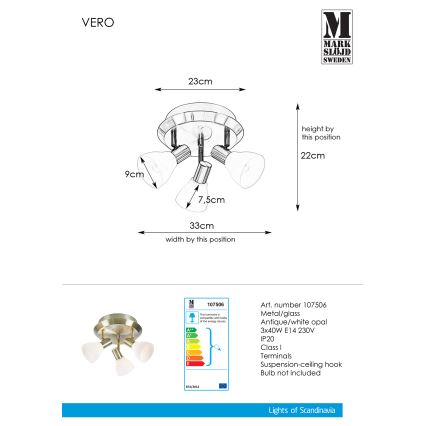 Markslöjd 107506 - Φωτιστικό σποτ VERO 3xE14 / 40W / 230V ορείχαλκο