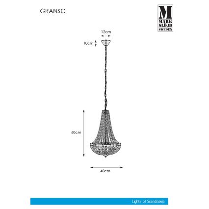 Markslöjd 107551 - Κρυστάλλινο πολύφωτο μπάνιου σε αλυσίδα 3xG9/20W/230 IP44