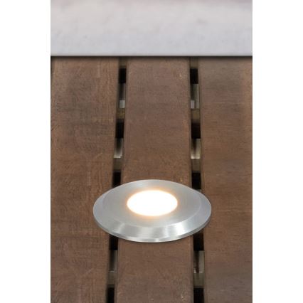 Markslöjd 107716 - Εντοιχισμένο υπαίθριο φωτιστικό LED GARDEN24 LED/0,8W/24V IP44 μαύρο/ματ χρώμιο