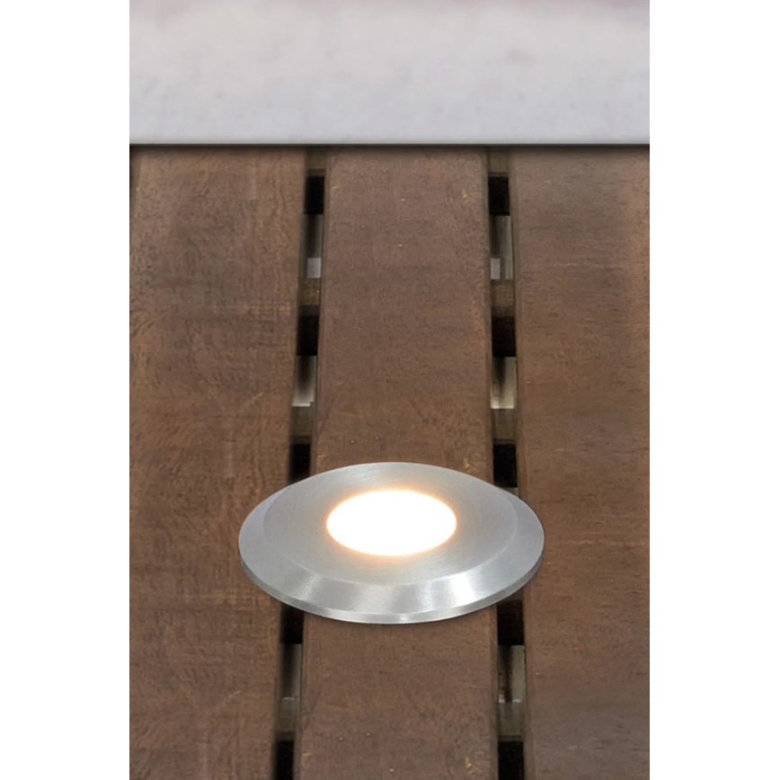 Markslöjd 107716 - Εντοιχισμένο υπαίθριο φωτιστικό LED GARDEN24 LED/0,8W/24V IP44 μαύρο/ματ χρώμιο