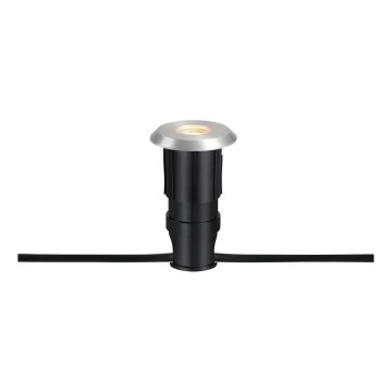 Markslöjd 107717 - Εντοιχιζόμενο εξωτερικό φωτιστικό LED GARDEN24 LED/3W/24V IP44 μαύρο/ματ χρώμιο