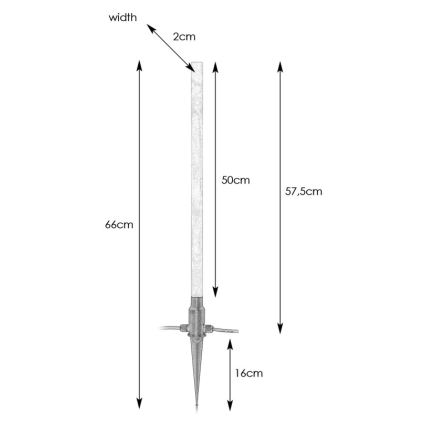Markslöjd 107719 - LED Εξωτερικό φωτιστικό GARDEN24 LED/3W/24V 66 cm IP44 μαύρο/διαφανές