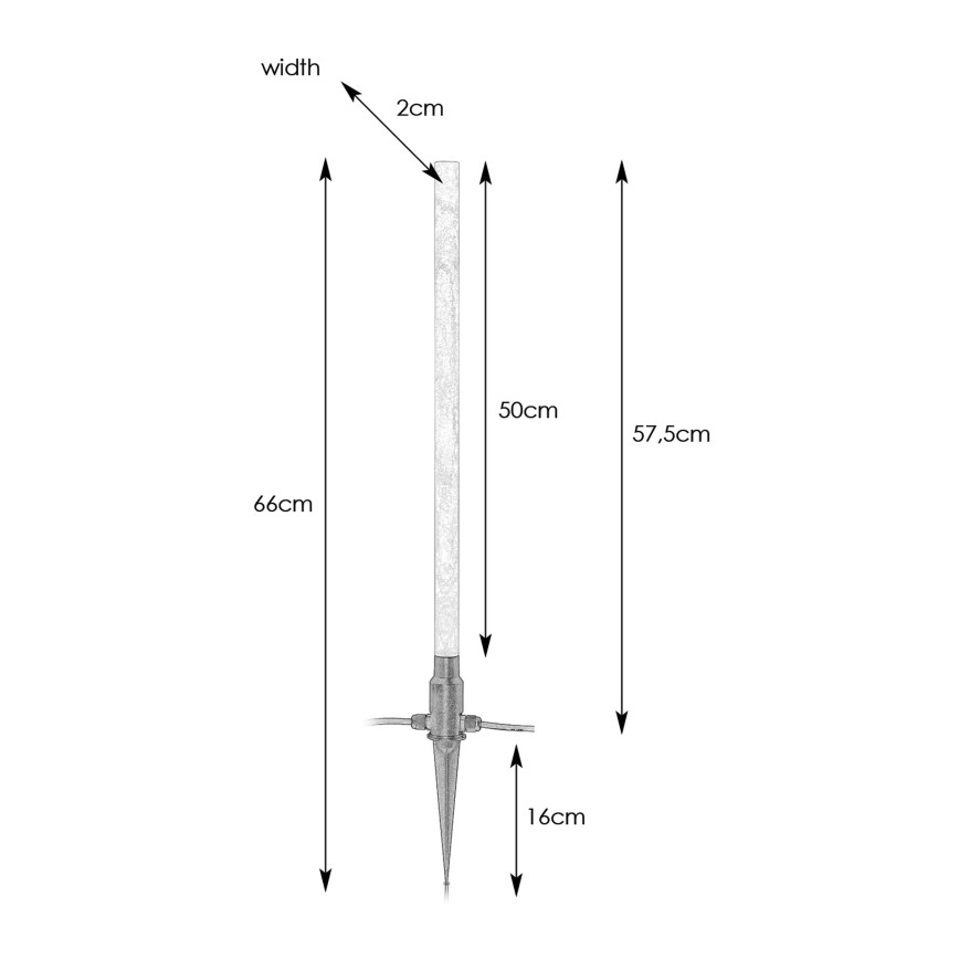 Markslöjd 107719 - LED Εξωτερικό φωτιστικό GARDEN24 LED/3W/24V 66 cm IP44 μαύρο/διαφανές