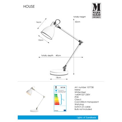 Markslöjd 107738 - Επιτραπέζια λάμπα HOUSE 1xE27/40W/230V