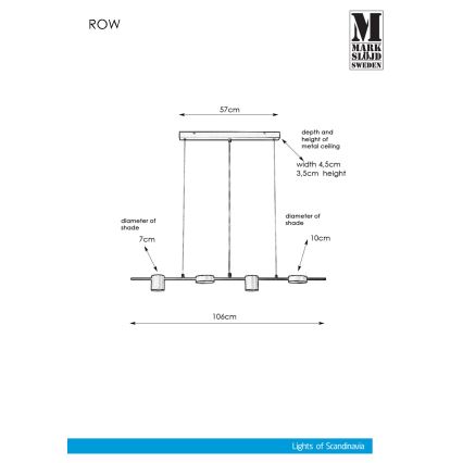 Markslöjd 107746 - Πολύφωτο σε σχοινί ROW 4xG9/7W/230V