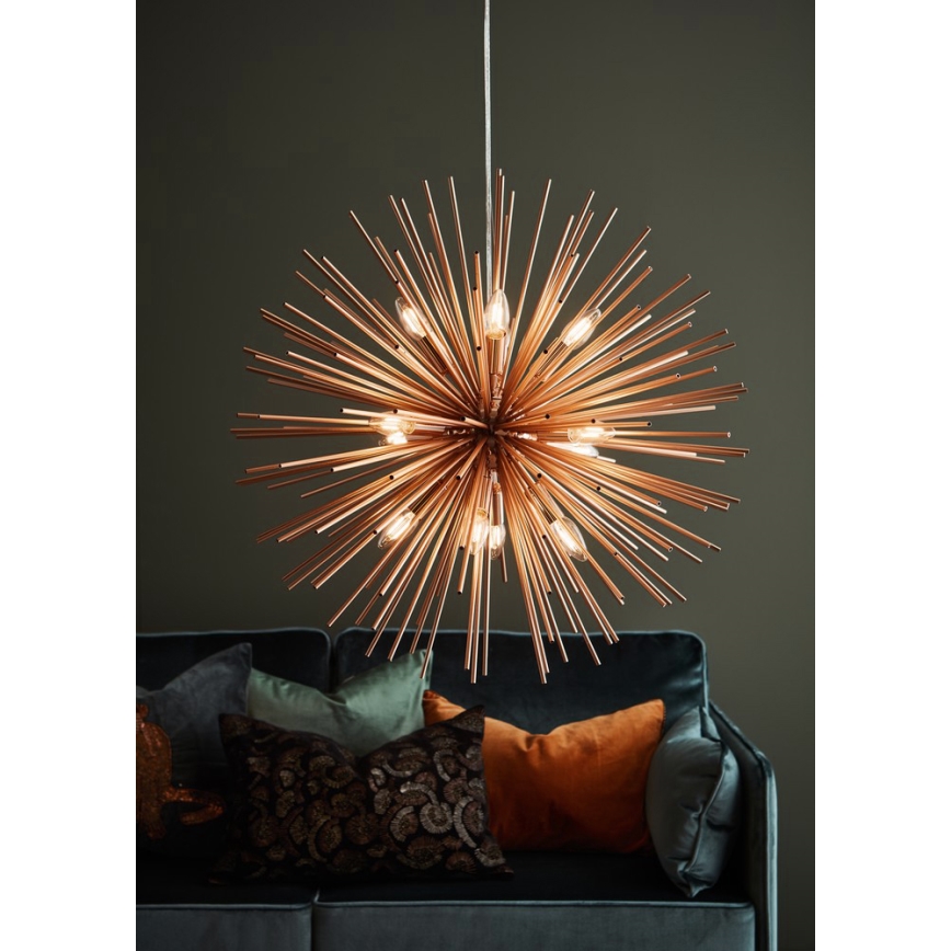 Markslöjd 107752 - Κρεμαστό φωτιστικό οροφής SOLEIL 12xE14/20W/260V Ροζ χρυσό
