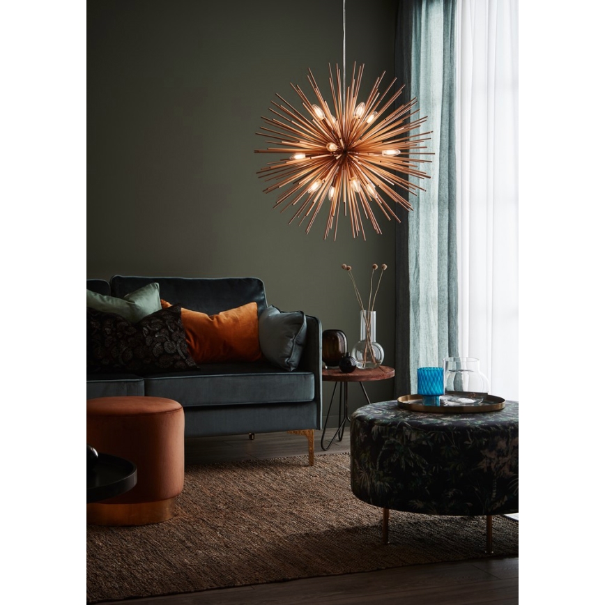 Markslöjd 107752 - Κρεμαστό φωτιστικό οροφής SOLEIL 12xE14/20W/260V Ροζ χρυσό