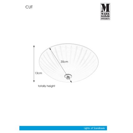 Markslöjd 107758 - Φωτιστικό οροφής CUT 2xE14/40W/230V διάμετρος 35 cm