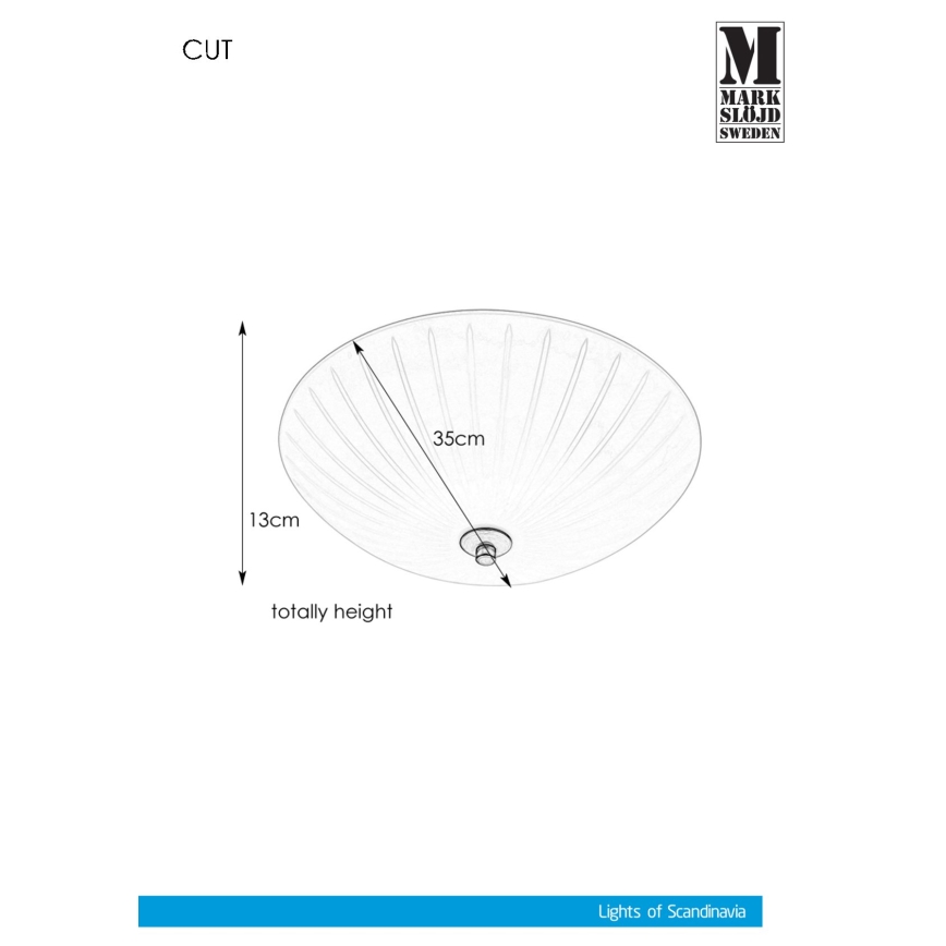 Markslöjd 107758 - Φωτιστικό οροφής CUT 2xE14/40W/230V διάμετρος 35 cm