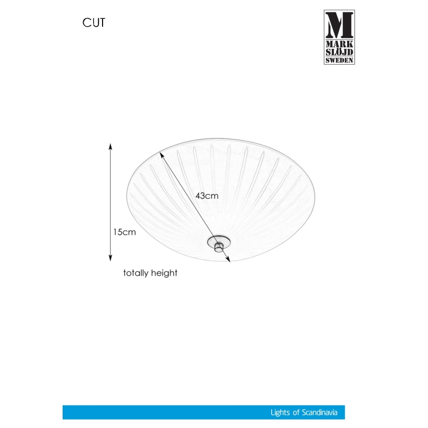 Markslöjd 107759 - Φωτιστικό οροφής CUT 3xE14/40W/230V διάμετρος 43 cm