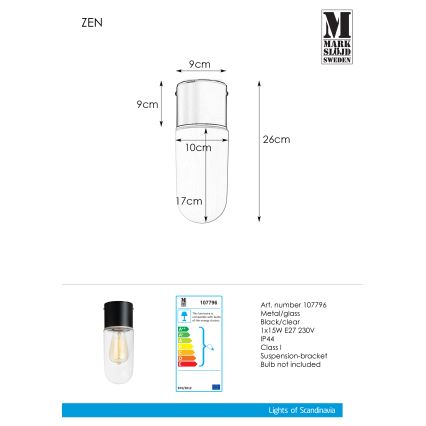 Markslöjd 107796 - Φωτιστικό οροφής μπάνιου ZEN 1xE27/15W/230V IP44