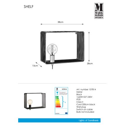 Markslöjd 107814 - Φως τοίχου SHELF 1xE27/60W/230V