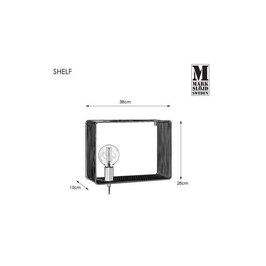 Markslöjd 107815 - Φως τοίχου SHELF 1xE27/60W/230V