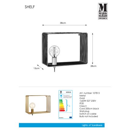 Markslöjd 107815 - Φως τοίχου SHELF 1xE27/60W/230V