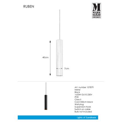 Markslöjd 107879 - Πολύφωτο σε σχοινί RUBEN 1xGU10/35W/230V