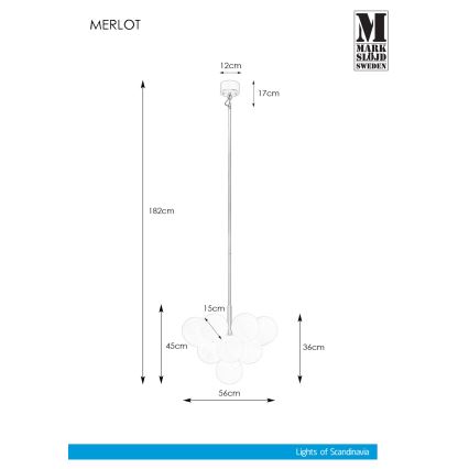 Markslöjd 107903 - Κρεμαστός πολυέλαιος MERLOT 13xG9/20W/230V
