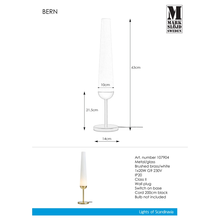 Markslöjd 107904 - Επιτραπέζια λάμπα BERN 1xG9/20W/230V