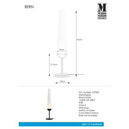Markslöjd 107905 - Επιτραπέζια λάμπα BERN 1xG9/20W/230V