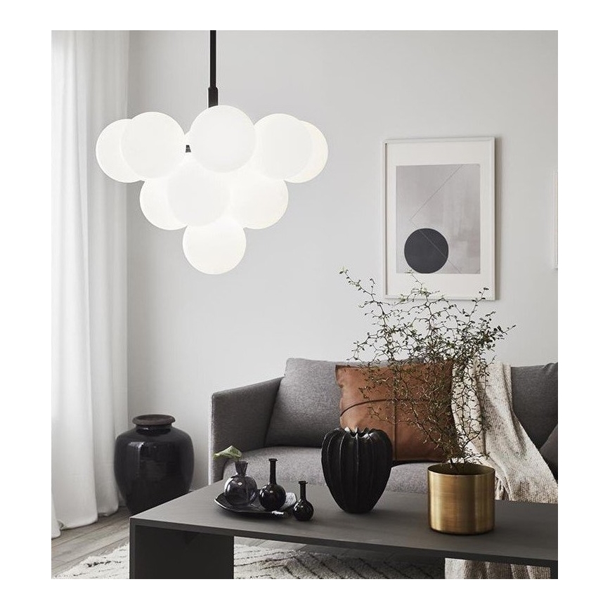 Markslöjd 107911 - Πολυέλαιος με ράβδο MERLOT 13xG9/20W/230V Ø 56 cm λευκό/μαύρο