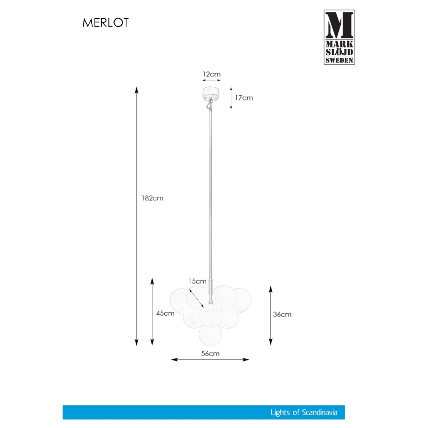 Markslöjd 107911 - Κρεμαστός πολυέλαιος MERLOT 13xG9/20W/230V