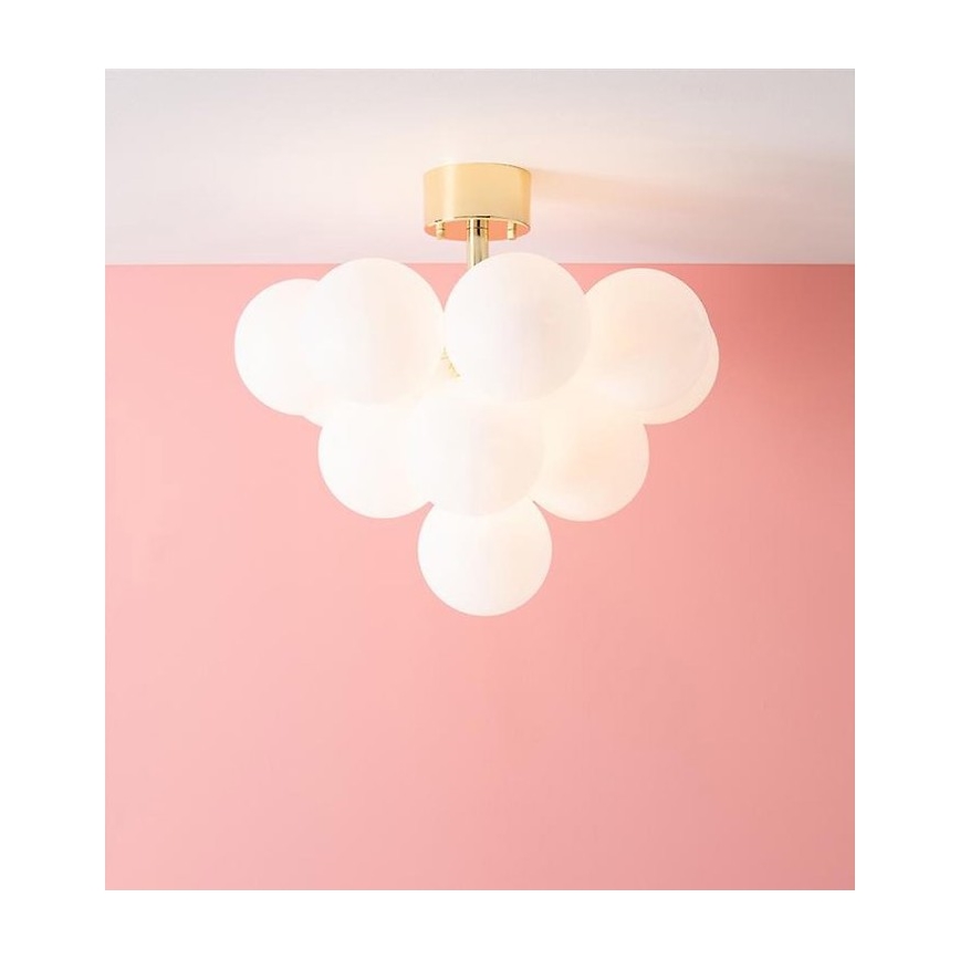 Markslöjd 107912 - Ημι-κρεμαστός πολυέλαιος MERLOT 13xG9/20W/230V διάμ. 56 cm λευκό/χρυσό