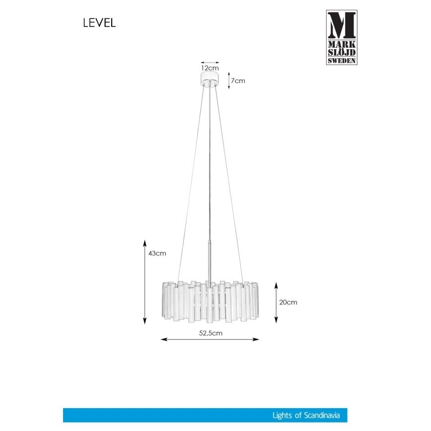 Markslöjd 107925 - Κρεμαστός πολυέλαιος LEVEL 3xE27/60W/230V