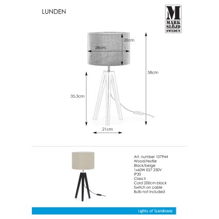 Markslöjd 107944 - Επιτραπέζια λάμπα LUNDEN 1xE27/60W/230V