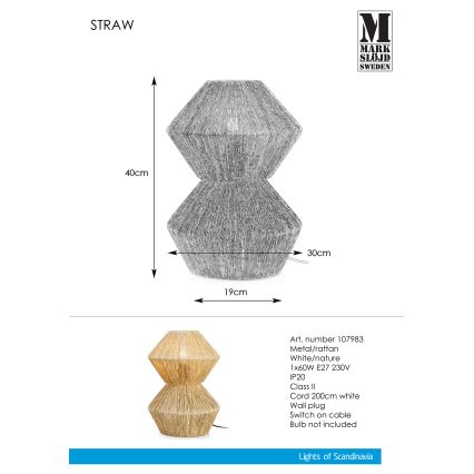 Markslöjd 107983 - Επιτραπέζια λάμπα STRAW 1xE27/40W/230V