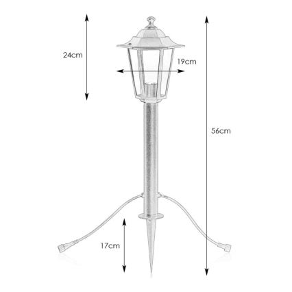 Markslöjd 107991 - Εξωτερικό φωτιστικό LED GARDEN24 LED/3W/24V 56 cm IP44 μαύρο