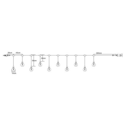 Markslöjd 108021 - Εξωτερική αλυσίδα LED GARDEN24 START 7,5m 10xLED / 2,9W / 230V IP44