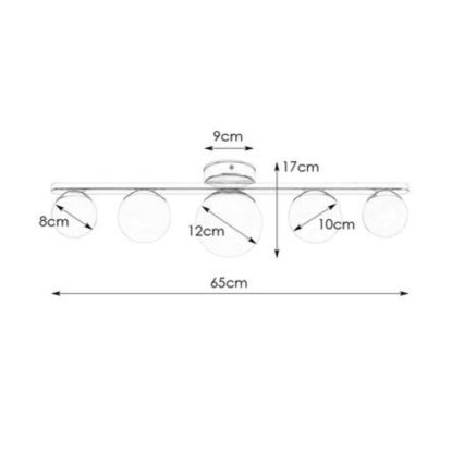 Markslöjd 108066 - Φωτιστικό οροφής μπάνιου PURO 5xG9/20W/230V IP44