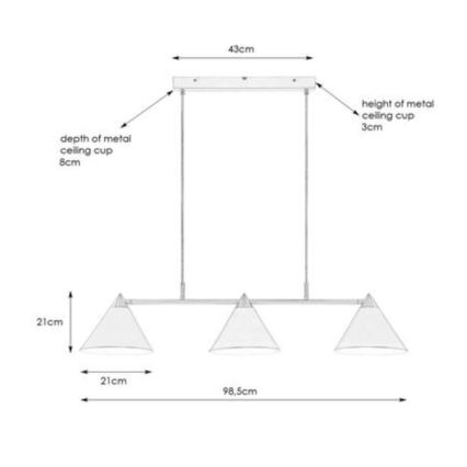 Markslöjd 108075 - Κρεμαστό πολύφωτο KLINT 3xE14 / 40W / 230V λευκό