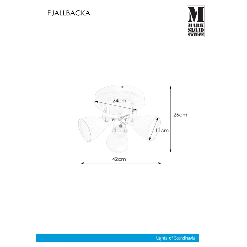 Markslöjd 108083 - Φωτιστικό σποτ μπάνιου FJÄLLBACKA 3xG9/20W/230V IP44 λευκό